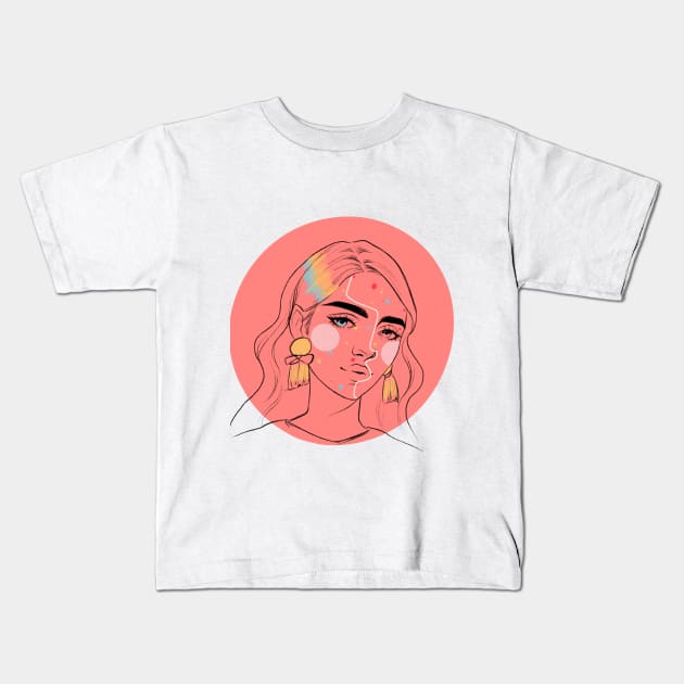 Girl in dots Kids T-Shirt by EmiliaMichaelis